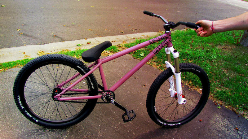 This is my new NS Majesty build from scratch!
NS Majesty park frame
DMR dee vee wheels (rear 12t)
Manitou Circus Expert Fork (100mm) 
Dartmoor Swing Lo bars
Dartmoor Funky stem 
Dartmoor Integrated headset
Dartmoor Trance sprocket (25t)
Dartmoor spanish bb
Stolen MOB cranks
NS Ariel pedals 
Shadow half link chain
Shadow mid seat (highly recommended) 
Schwable Table Top tires

Purchased my stuff at ZM Cycles, and ChainReactionCycles!