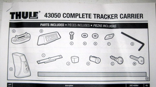 Thule roof rack 430 Tracker II Foot Pack and Load bars NEW For Sale