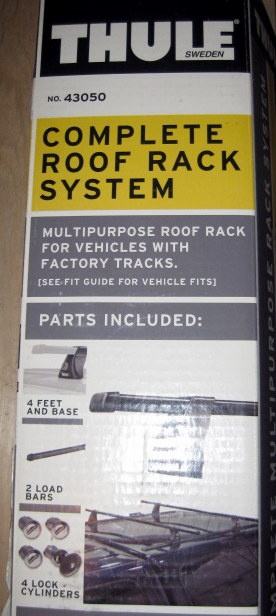 Thule roof rack 430 Tracker II Foot Pack and Load bars NEW For Sale