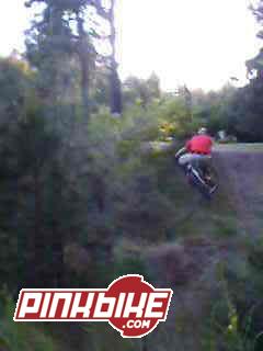 This is me throwin it down on a smooth dirt jump with my hardtail. Steez to the extreme!