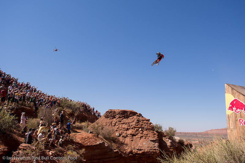 Cam McCaul rides in finals at Red Bull Rampage in Virgin Utah on 7 October 2012