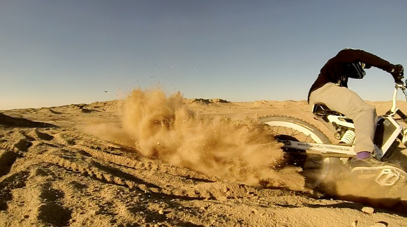 Ronnie Renner Ocotillo Wells California riding his Stealth Bomber./