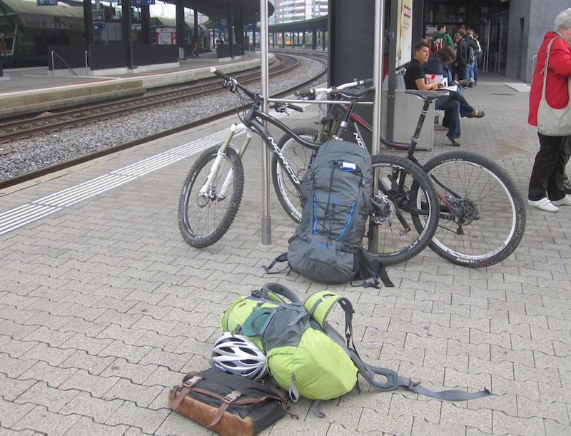 Our stuff waiting for SBB at Zug Bahnhof