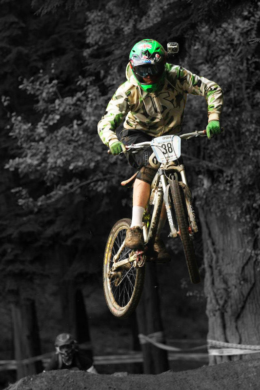 Photoshopped version of a race photo from the 661 mini DH