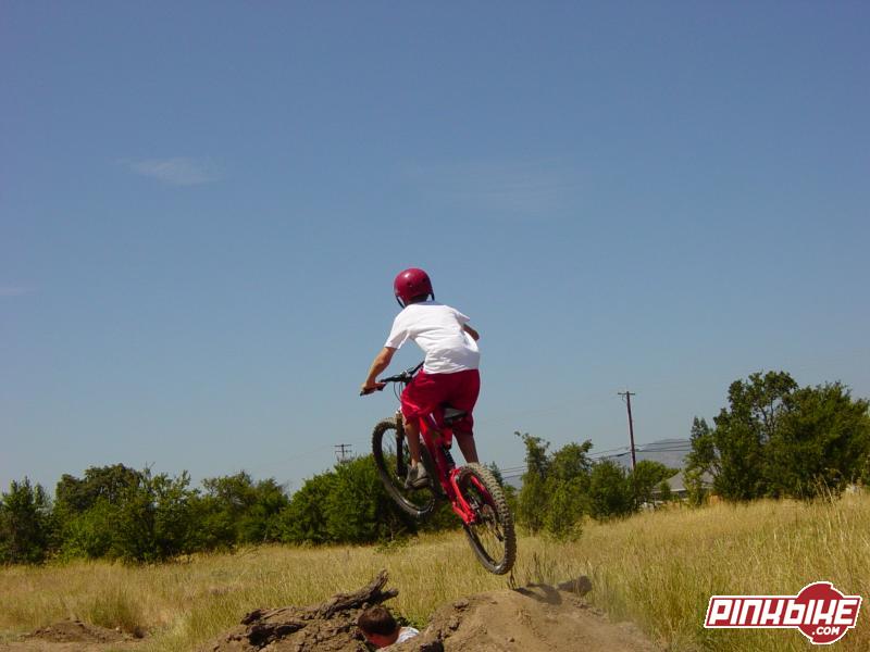 Kevin, also testin out my bike on the jumps.