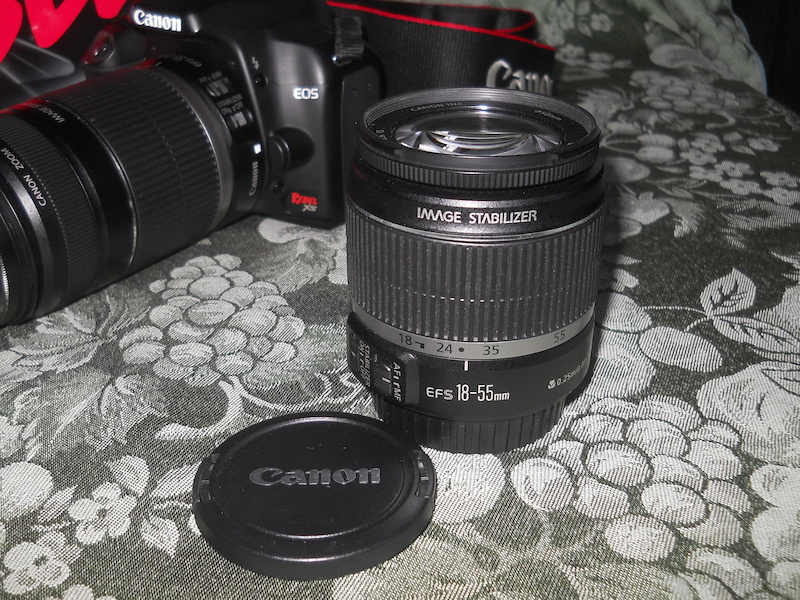 Canon EF-S 18-55mm f/3.5 IS lens.