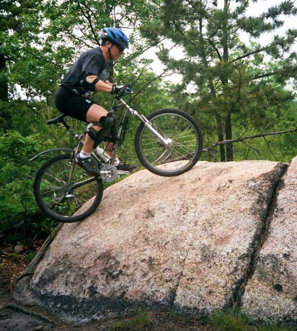 Climbing the rock from the technical slickrock picture.