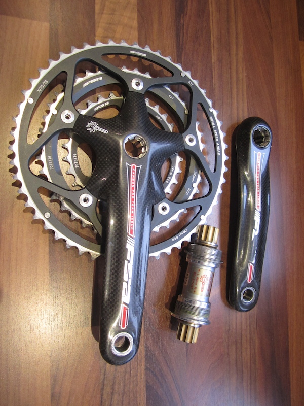 FSA Carbon Pro Team Triple Crankset & FSA Titanium BB For Sale