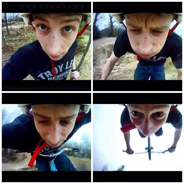 me playing with my gopro, top two are mess about shots, bottom ones are a flip and 3 no hander! :)