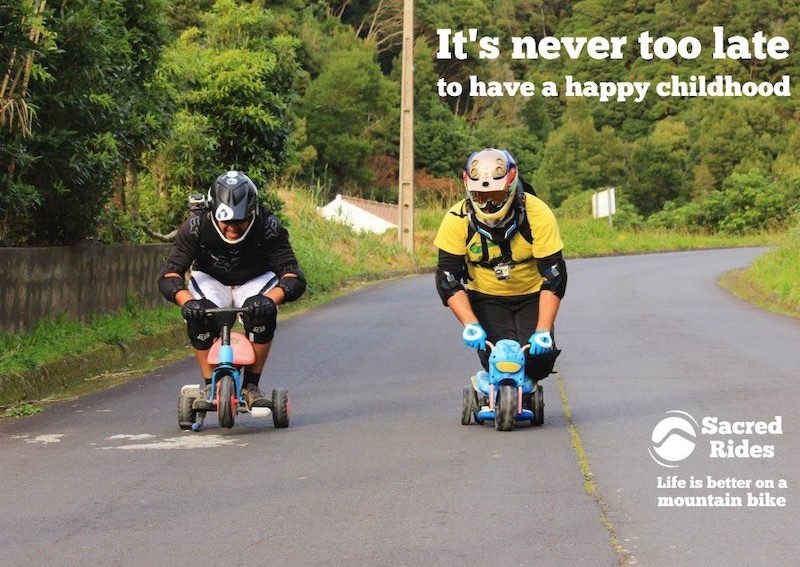 Does being on two wheels bring out the kid in you? 

It certainly does for Carlos and Ricardo, our guides (and clowns) in the Azores!

Join us this summer in the ultimate playground: http://www.sacredrides.com/rides/azores/paradise-island