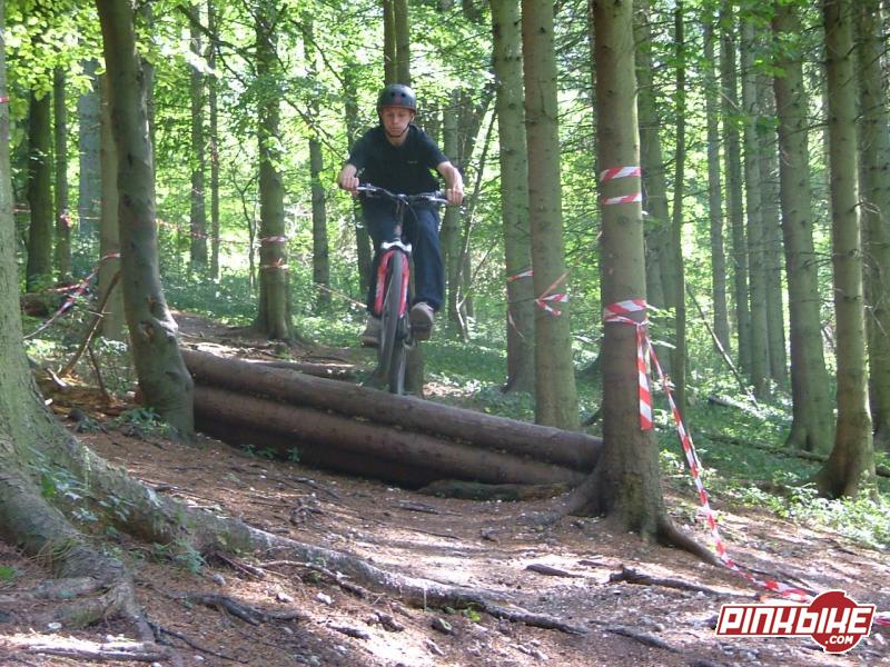 The Ultimate Pursuits (now DH4) course, on the first drop. The guy in the photo has only been riding DH 4 hours before this.