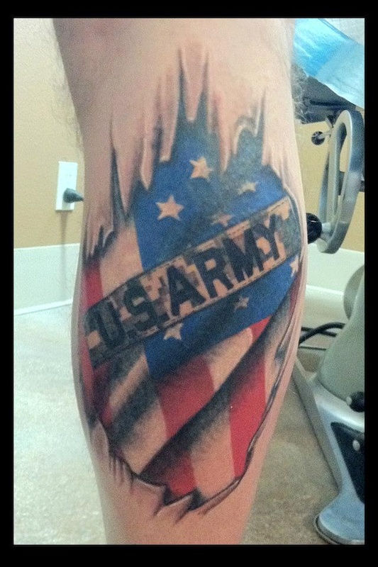 New tattoo of US flag and US Army patch