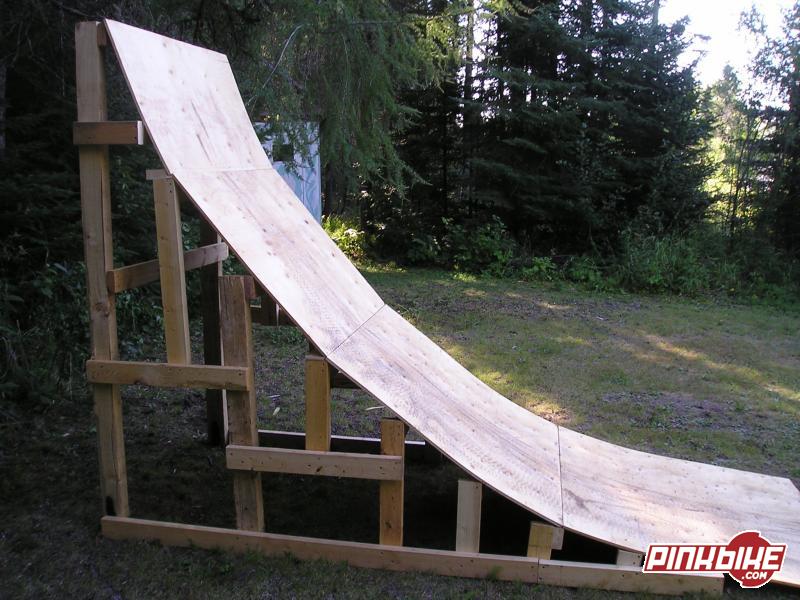 New jump me and my friend built (he designed). 4' wide, 7' high, 69 degree lip.
