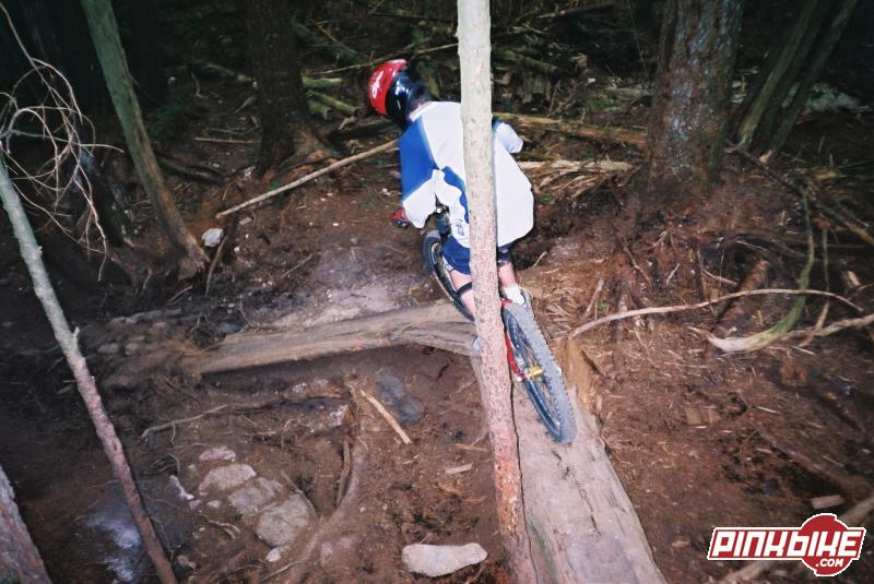 Mitch doing a log ride 