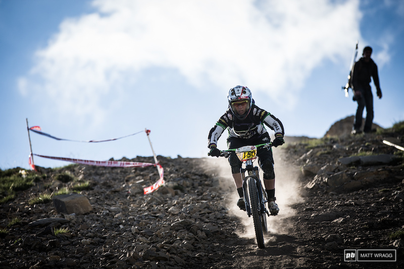 Tracy Moseley is used to these kind of high speeds from World Cup downhill and started today as she left off yesterday.