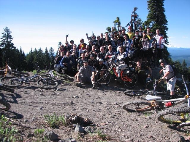 40+ mountainbikers shredding Mt. Hood to celebrate the birthday of 'Merica