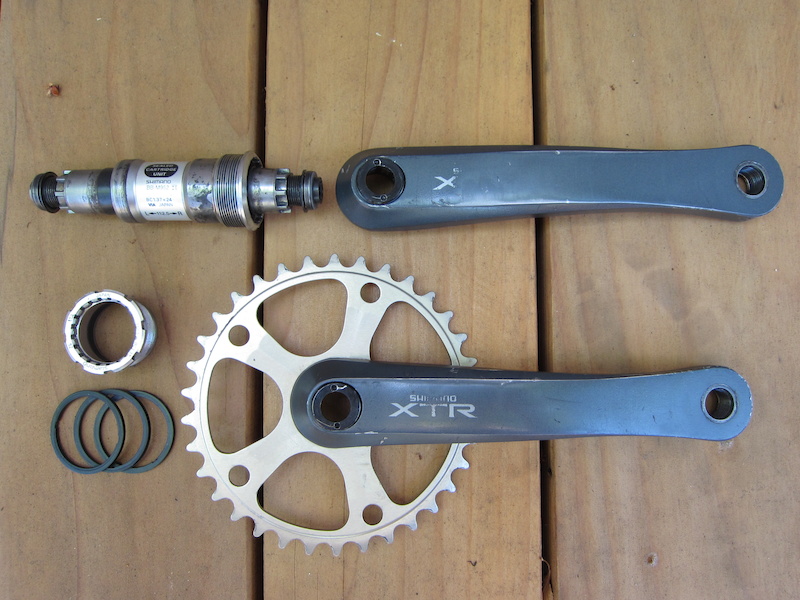 Shimano XTR m952 Cranks and BB, single speed set-up For Sale