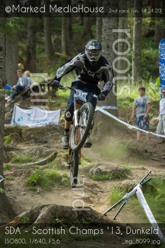 Hucking final jump into the finishing line at dunkeld scottish champs