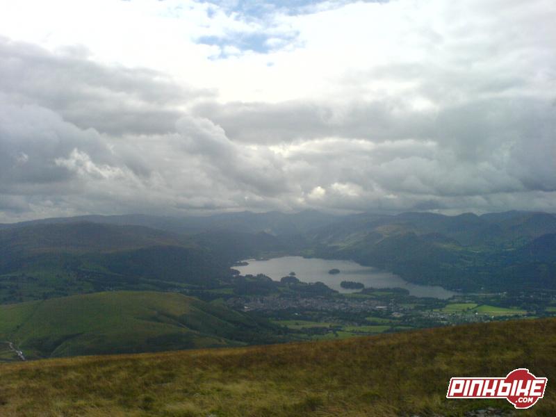 view from half way up skiddaw, 3rd highest mountain in england, awesome descent, got the discs glowing