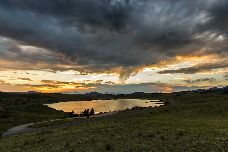 Lost Creek Wilderness Detour.  Terryall Reservoir at sunset from my bivy spot on day one of the CTR