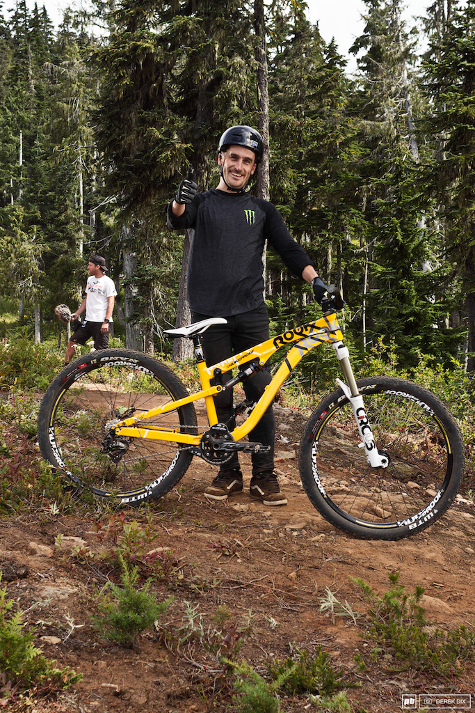 Chopper with his Nukeproof. This bike is the most geometric thing out there.