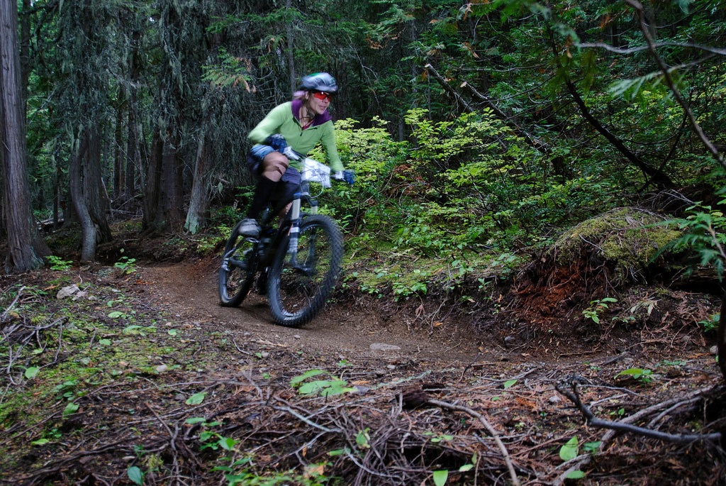 The downhill is buttery singletrack...and a lot of it! Photo by Vince Boothe.