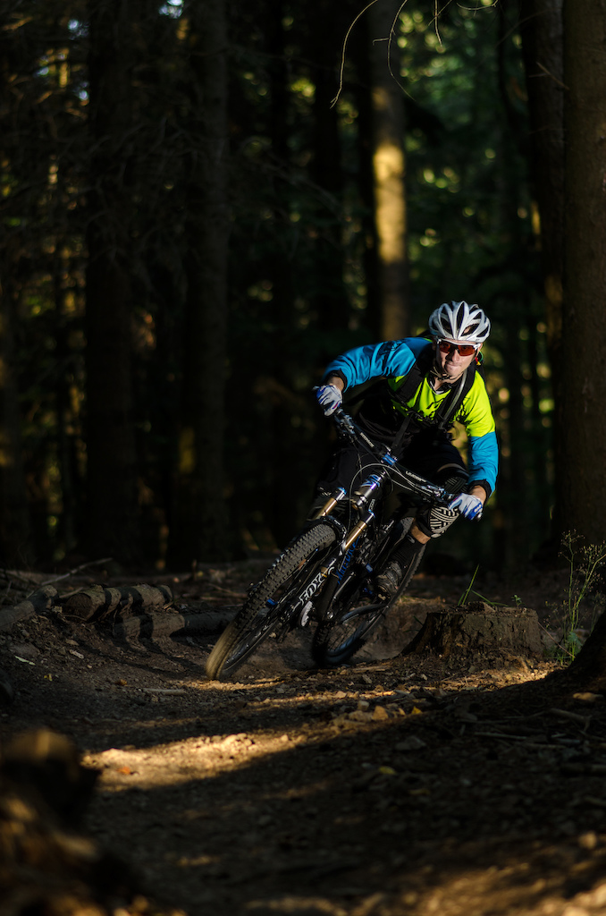 Made several shots at the local Downhill trail. Combined flashlights and natural light for some shots.