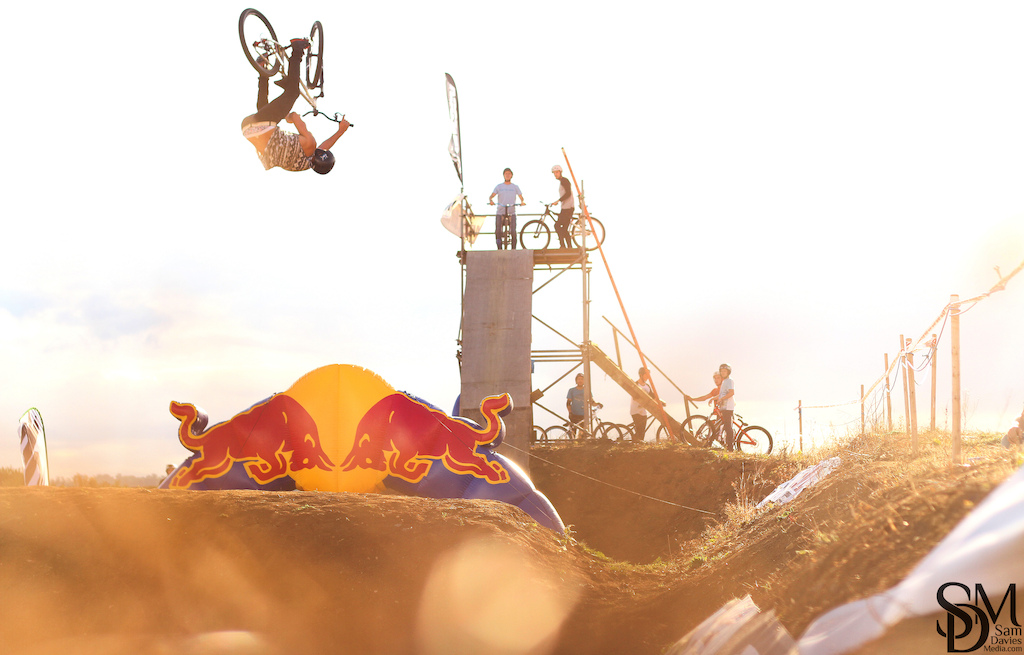 Flip X-Up over the first jump at Dirt Wars Round 5 Rocket World
