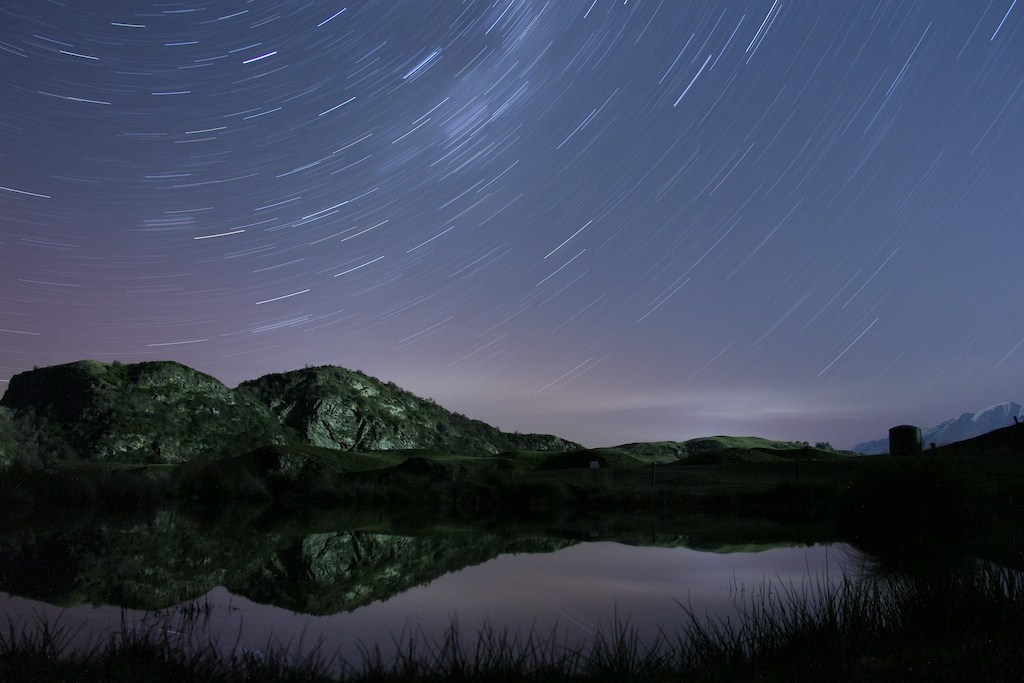 a pond and stars