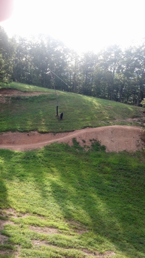 Chairlift view of Copperhead double black, a good sized stepup after the first drop step up