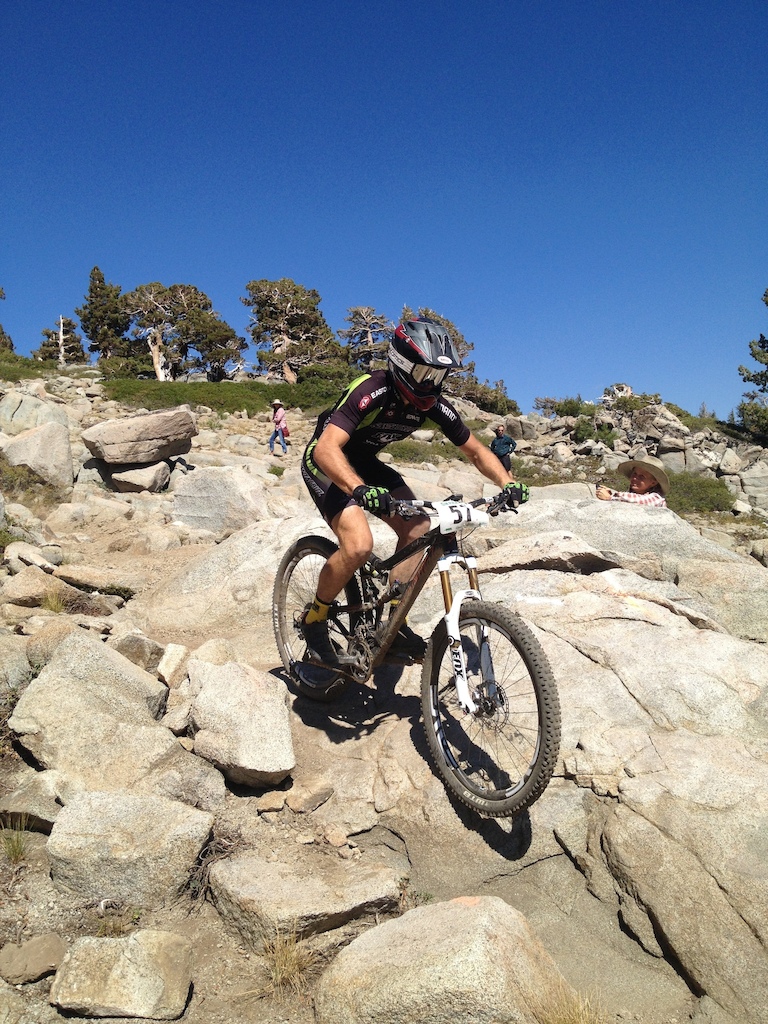 Clint Classen rocking the spandex and 29er on the DH course!