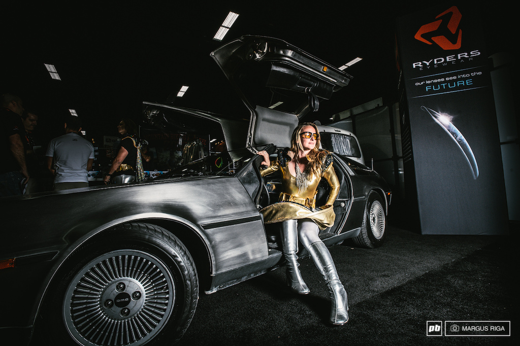 No 650B, no Fat Bike, just a babe in a Delorean. Thanks Ryders eyerwear.