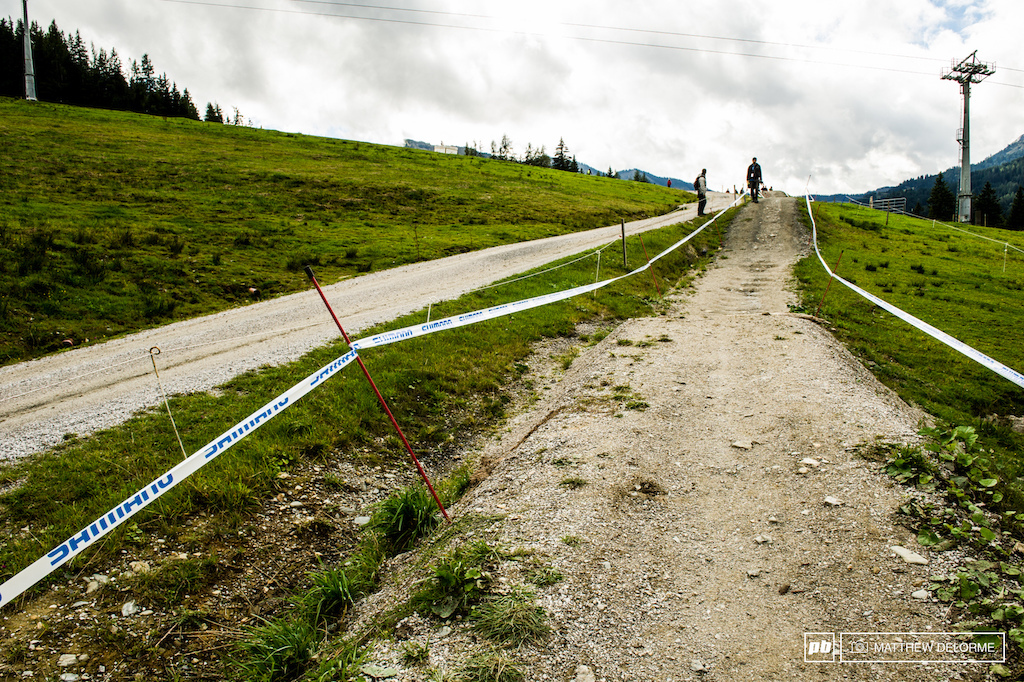 Straight on hard pack. The mid section is much like this; hard packed concrete-like gravel with jumps.