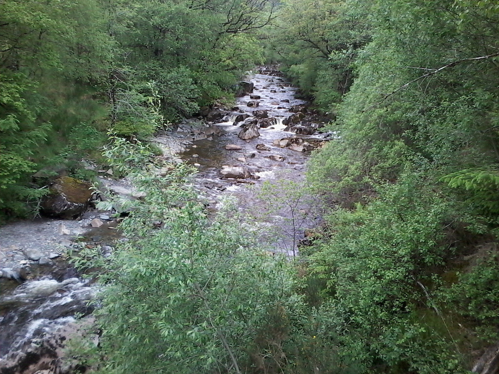 The river at coed y brenin on mbr trail