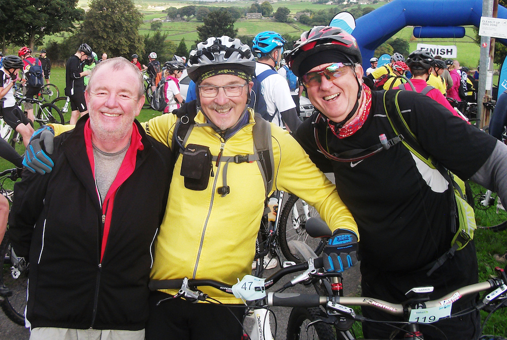 Team Amigos at the start of the 27-mile ride at Oxenhope.