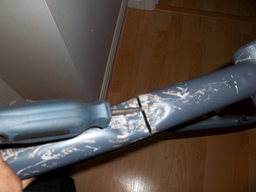 cut the downtube with a hacksaw