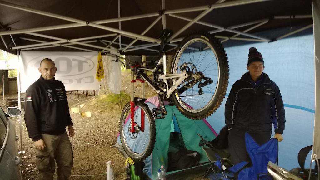 Hungarian rider Csaba Gyulai's tent