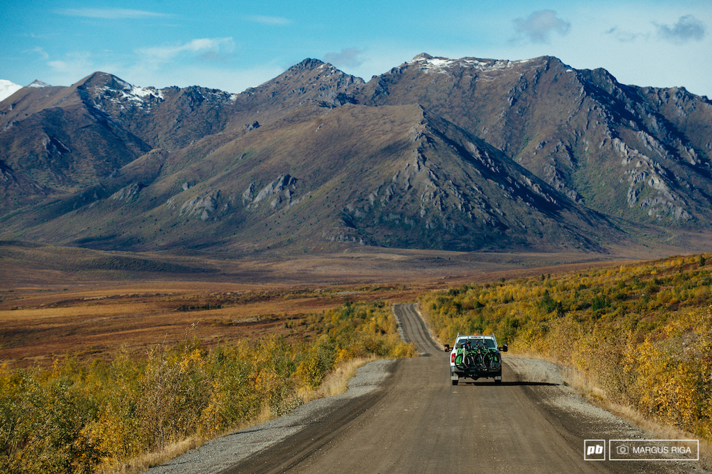 Sitting atop the permafrost and weathering temperatures that can vary as much as 142 degrees the Dempster Highway s road surface is entirely gravel 20 feet thick in places. There was no other way to build the road except load after load after load of gravel.