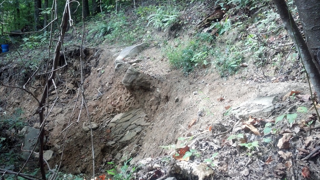 Mini landslide on Snakerock at Windrock