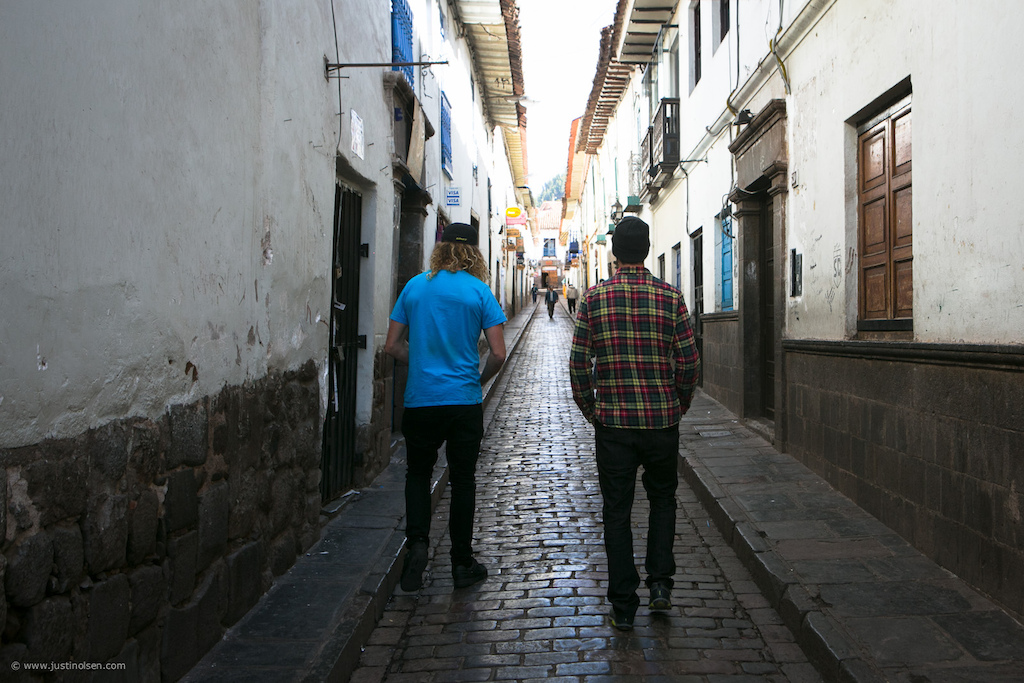 Kelly and I exploring the streets of Cusco shortly after landing. It s a beautiful city with a ton of culture and history.