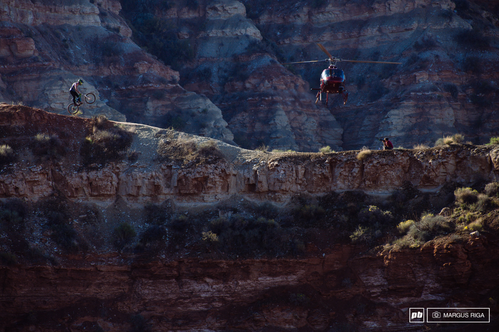 Sam Pilgrim coming down ridge one on his first qualifying run.