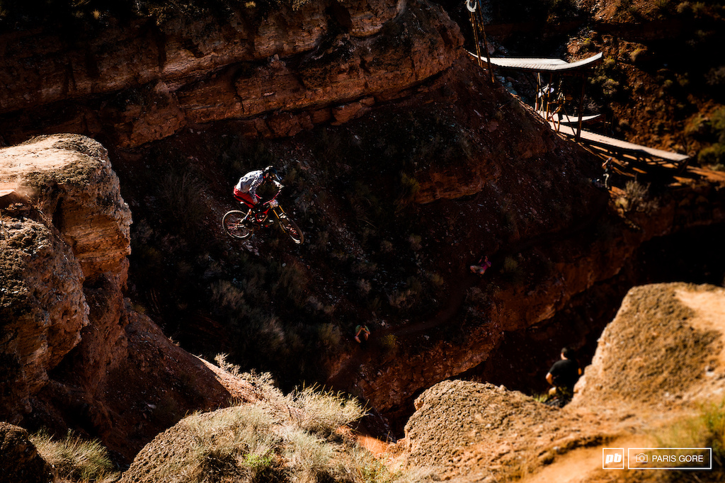Chubey nailing Gee s gap from last year that Mark Matthew s broke his femur on yesterday. First attempt cased and after a hectic hike back up to the top Mitch stomped his run clean.