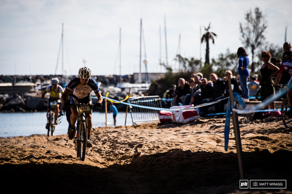 This is just cruel - a slog through the sand, a good 50km into the race.