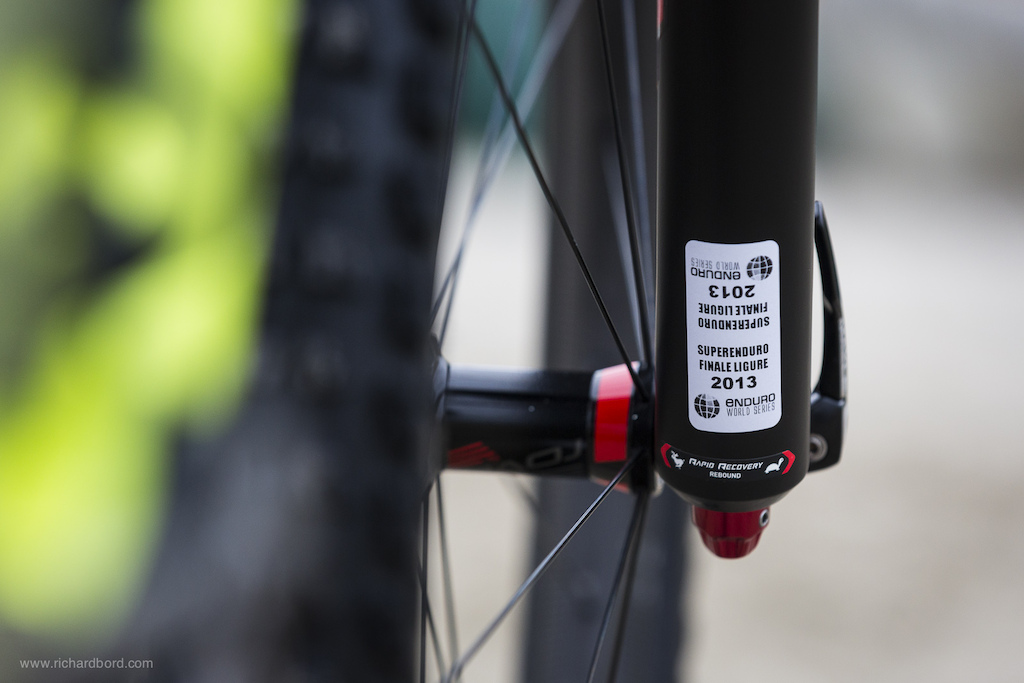 Enduro World Series stickers are sticked on every race bike meaning you can't change your frame, fork or wheels during the week-end.