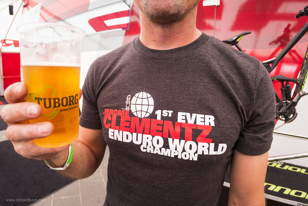 "Jerome Clementz 1st ever Enduro World Champion" t-shirt. No more to say.