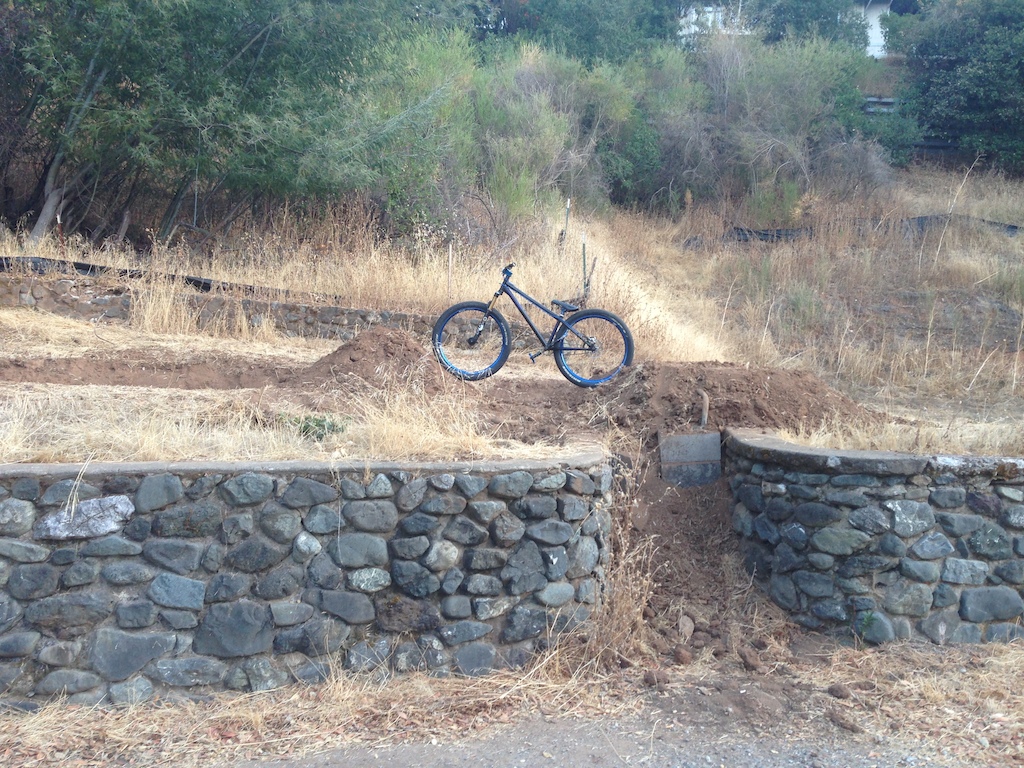 First day digging, first jump. Bike for scale