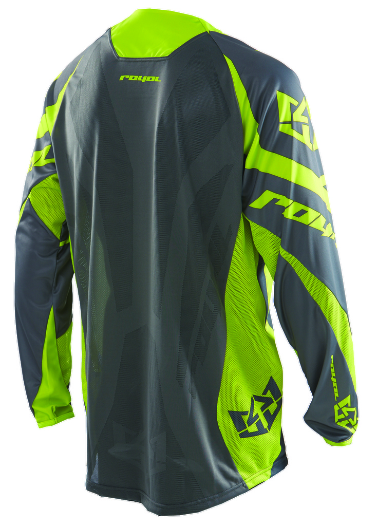 2014 RACE JERSEY LS GRAPHITE/CHARTREUSE back