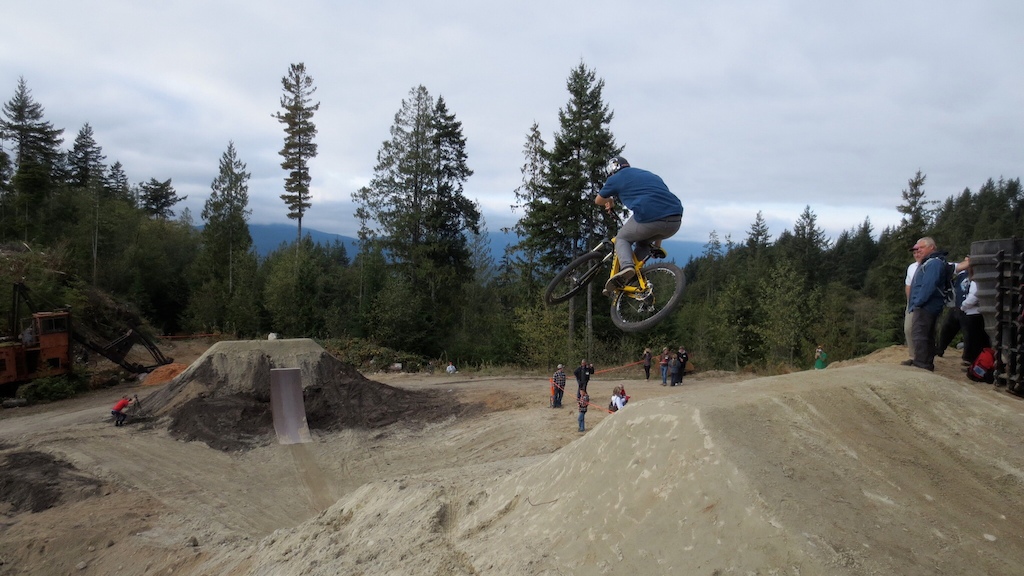 Great photo of Reece taking One Of the few jumps at the coast gravity park in sechelt