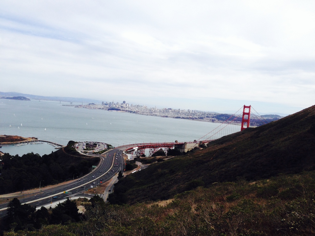 Beautiful view of San Francisco and Golden Gate Bridge.
