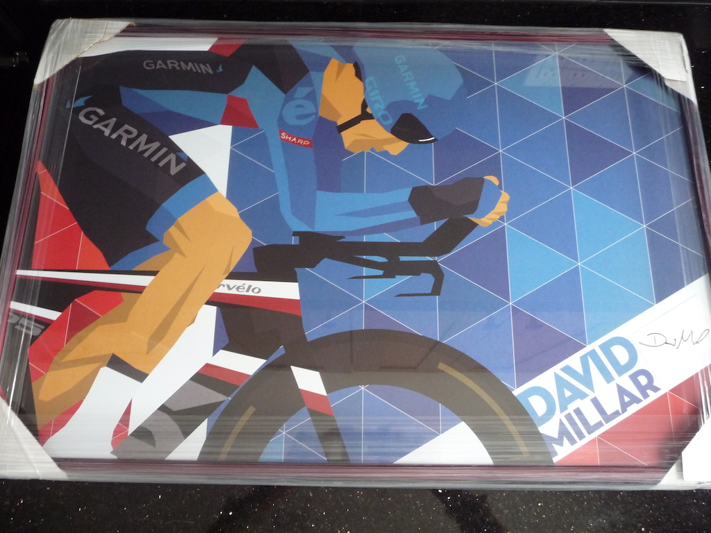 My David Millar poster w/signature, personally signed!  kindly framed by Jake's Framing. p] 780.426.4649 e] info@jakesframing.com www.jakesframing.com